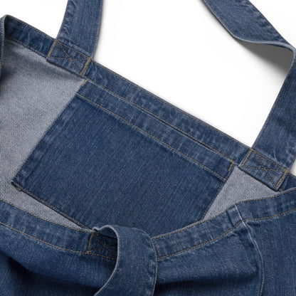 Live Laugh Lurk Script Organic denim tote bag