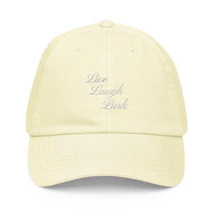 Live Laugh Lurk Script Pastel baseball hat