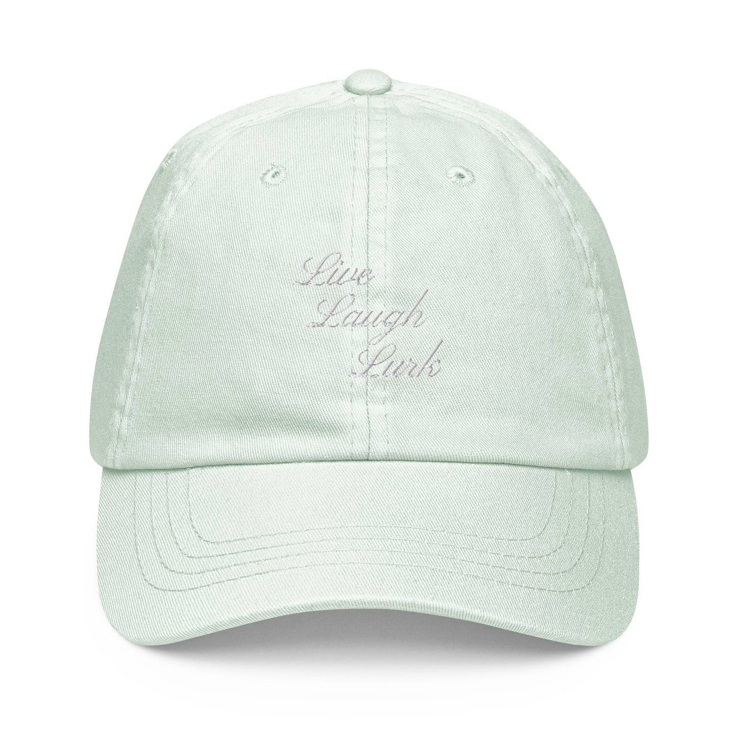 Live Laugh Lurk Script Pastel baseball hat