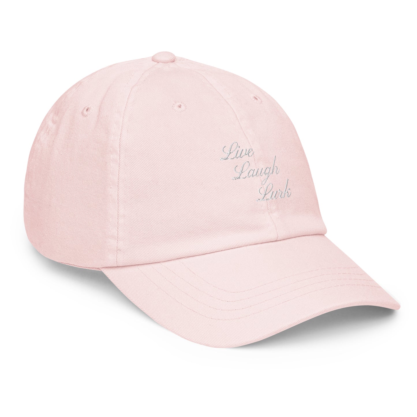 Live Laugh Lurk Script Pastel baseball hat