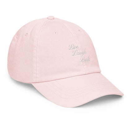 Live Laugh Lurk Script Pastel baseball hat