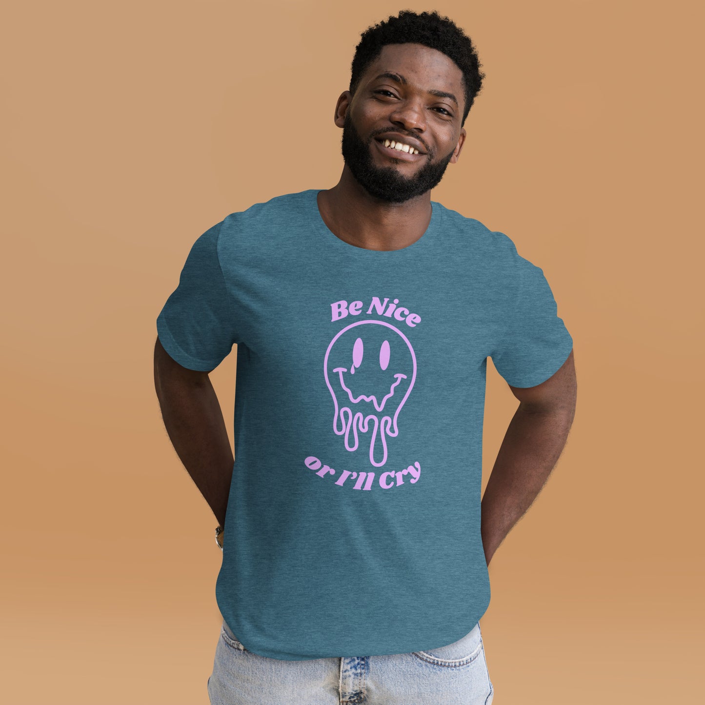 Be Nice or I'll Cry Purple ink Unisex t-shirt