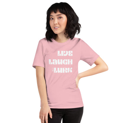 Live Laugh Lurk t-shirt White ink