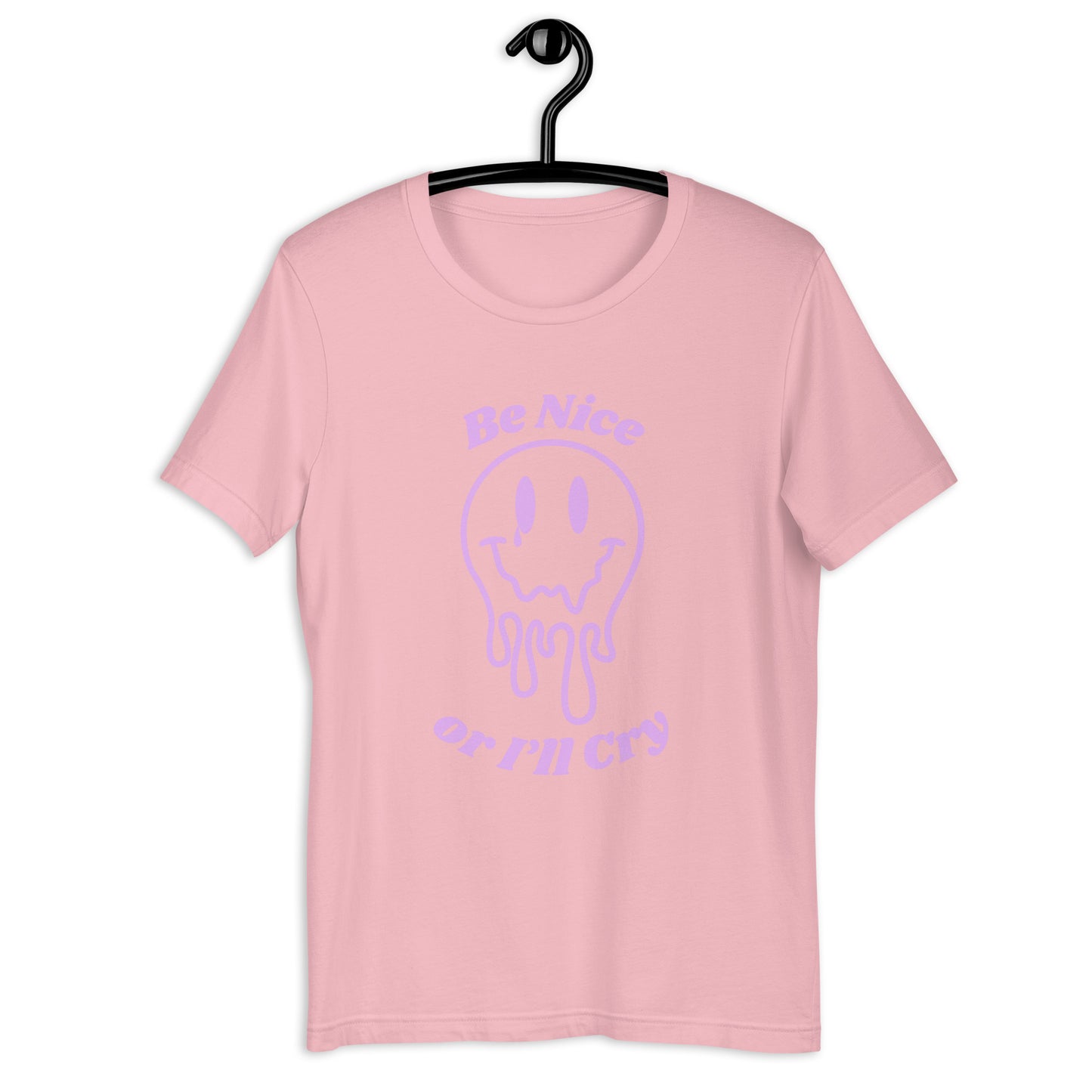 Be Nice or I'll Cry Purple ink Unisex t-shirt