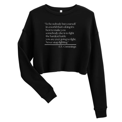 Never Stop Fighting Crop Sweatshirt