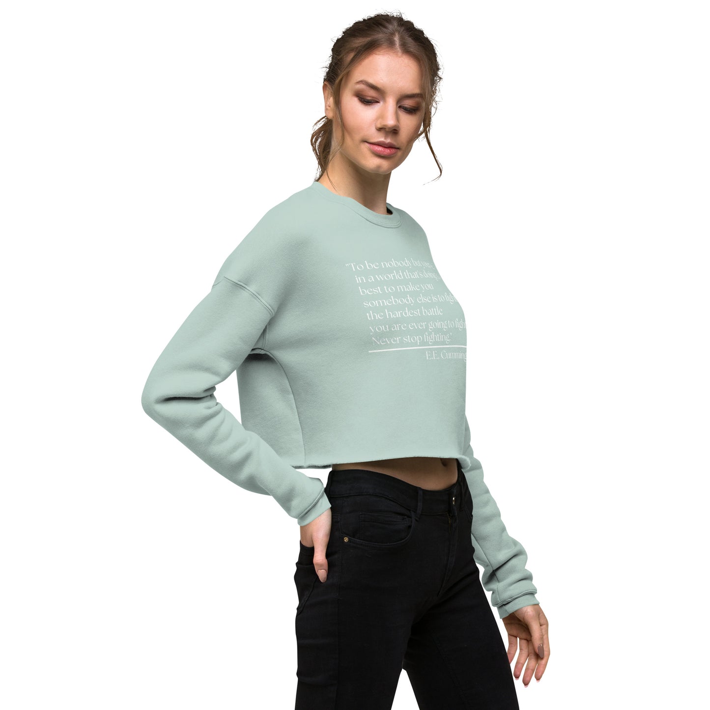 Never Stop Fighting Crop Sweatshirt